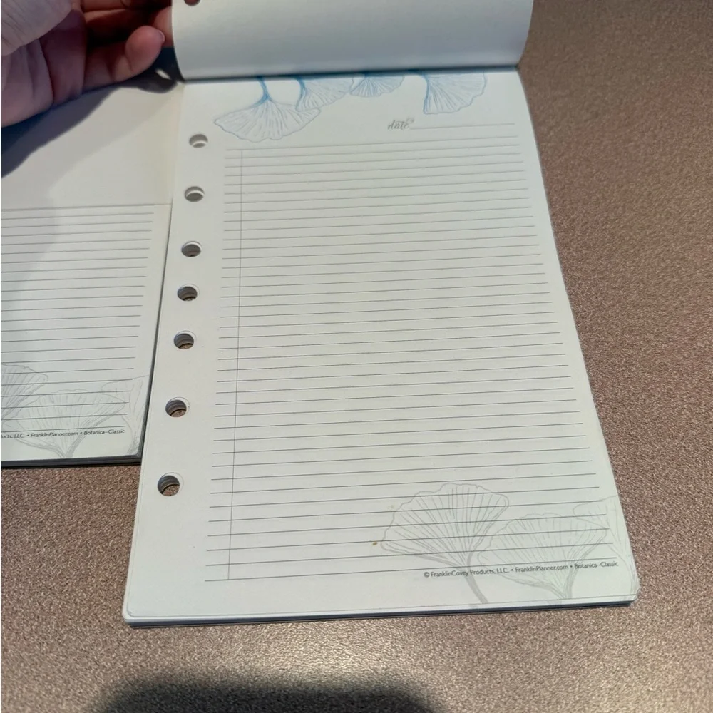 Set of 2 Franklin Covey Botanica Classic Planner Inserts Note Pages